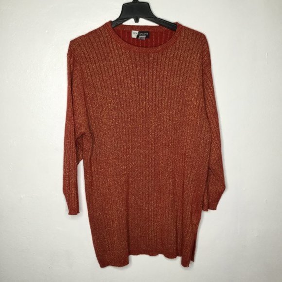 New Concepts Gold Accent Red Sweater Plus Size 24W - Picture 2 of 5